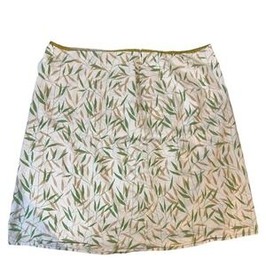 Cato's Women's Plus Size Mini Skirt 24W Lined‎ Back Zip Green Tan Grass Summer